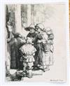 REMBRANDT VAN RIJN Beggars Receiving Alms at a Door.